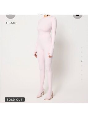 Khy Long-Sleeve Full Catsuit in Light Pink